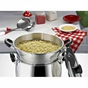 Alüminyum Kuskus Tenceresi 6 Litre Özel Üretim 3 Parça Paslanmaz