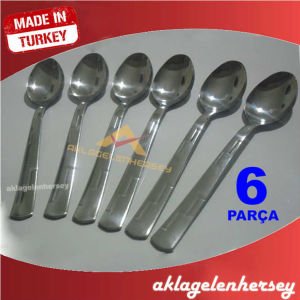 ÖMÜR BOYU GARANTİLİ 6 PARÇA PASLANMAZ ÇELİK KAŞIK TAKIMI ROSTRE YEMEK KAŞIĞI KULLANIŞLI YEMEK SETİ