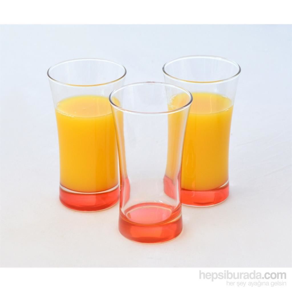 Paşabahçe 3'Lu Azur Su Bardağı Turuncu Meşrubat Bardağı
