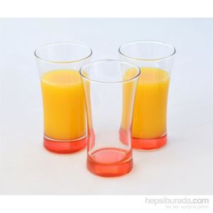 Paşabahçe 3'Lu Azur Su Bardağı Turuncu Meşrubat Bardağı