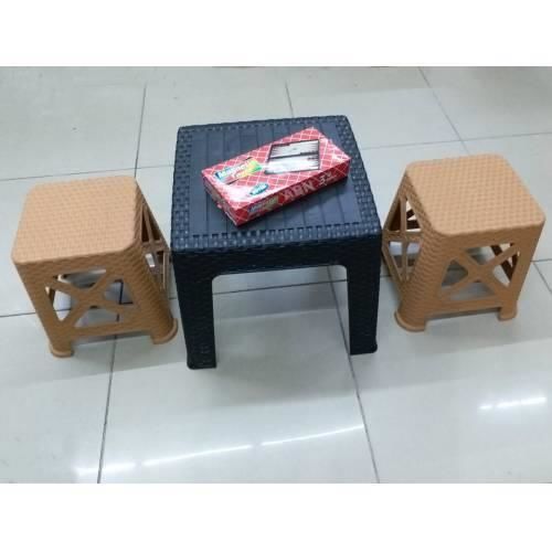 3 Parça Raddan Oturma Grubu 2 Tabure +Sahpalı Oturak Set,Sehpa+Çift Tabure Satranç-Tavla Oyun Masası