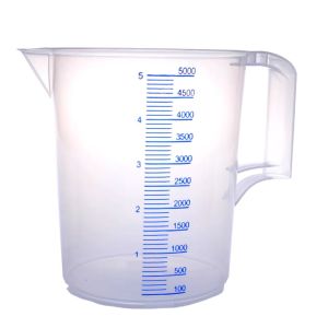 Büyük Boy 5 litre Ölçek Kap Şeffaf Plastikten 100ml Taksimatlı Kırılmaz Sağlıklı Plastik Ölçek Kabı