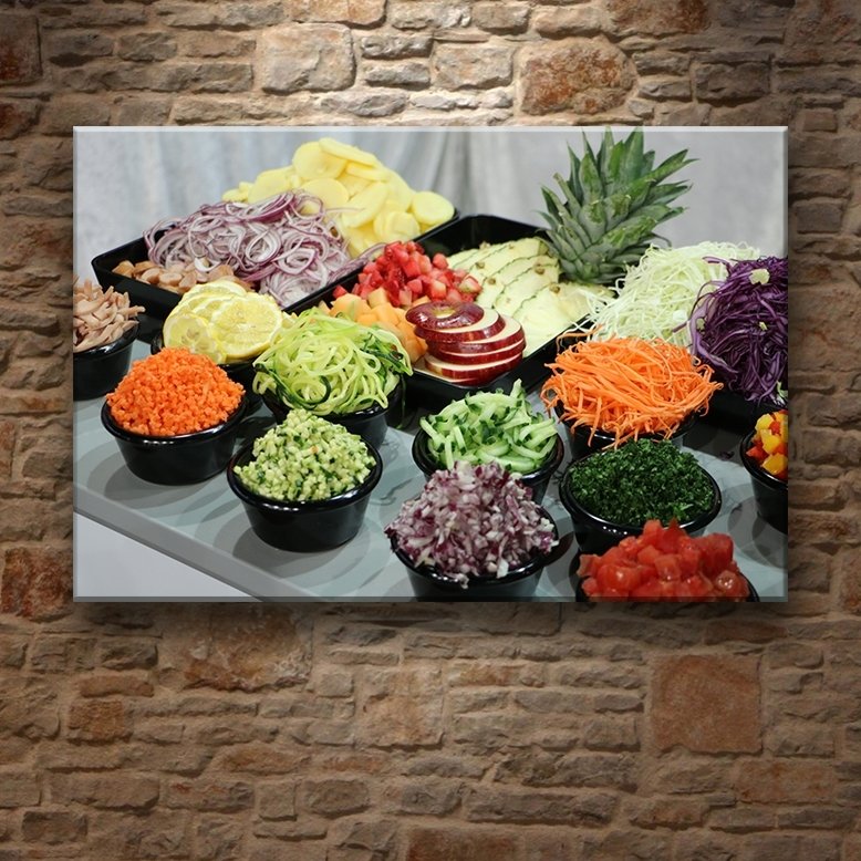 BOL RENKLİ SALATA 7 değişen ölçü ORİJİNAL KANVAS TABLO