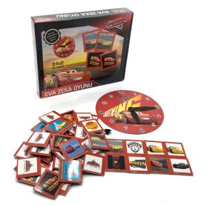 48 Parça Cars Eva Zeka Hafıza Oyunu Saatleri Öğreniyorum Oyunu Orjinal Disney Marka