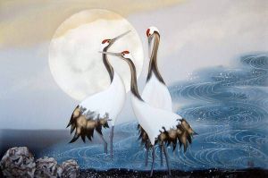 AHŞAP ÇERÇEVELİ CANVAS TABLO 48x32 KUĞULAR K994