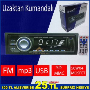 Tastech Plus Teyip Uzaktan Kumandalı Renkli Led Lcd Ekranlı Teyp