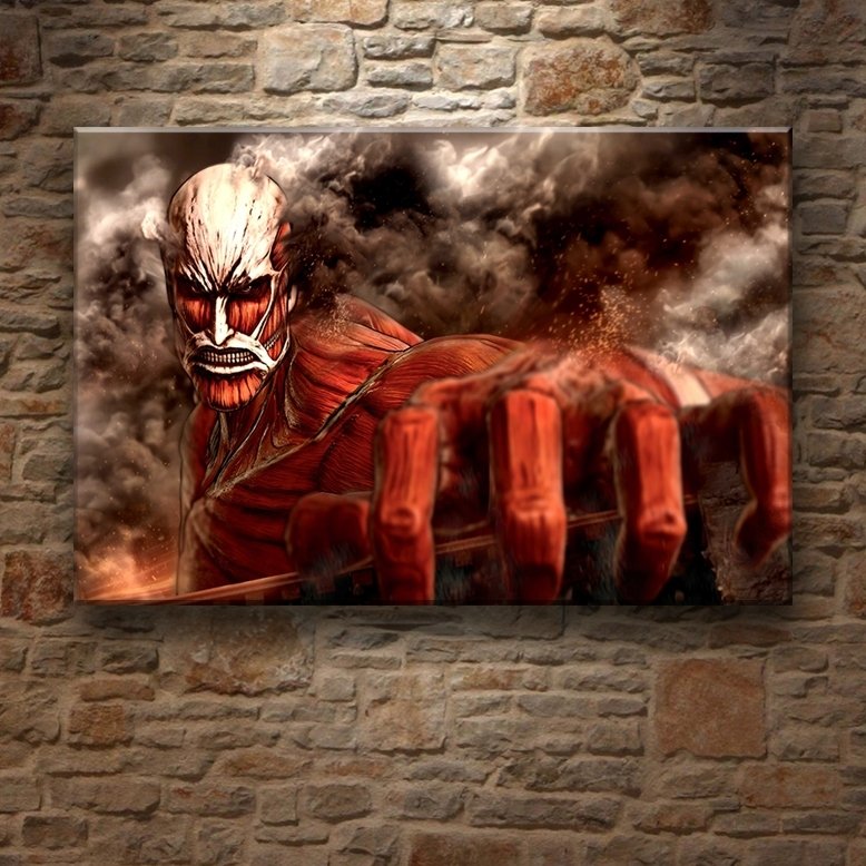 AOT - TİTAN VE DUVAR 7 değişen ölçü ORİJİNAL KANVAS TABLO