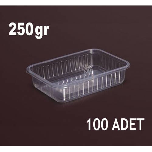 100 adet 250gr Dikdörtgen Şarkuteri Kabı,Köşeli Yemek Pilav Tabağı,Sağlıklı Kullan At Salata Kasesi