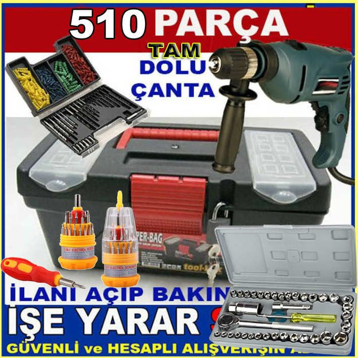Darbeli Matkap Dahil 510parça TAM DOLU ALET EDEVAT TAKIM ÇANTASI Favorilerime Ekle Yazdır