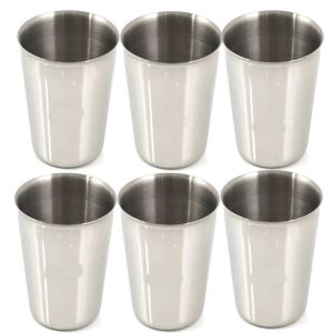 6 Adet Set Standart Boy 220cc Paslanmaz Çelik Bardak Metal Su Çay Bardağı Kırılmaz Garantili Bardak