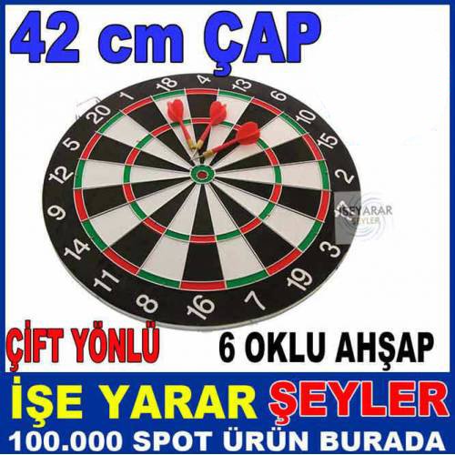 42cm Çift Yönlü Profesyonel Ahşap Dart Seti