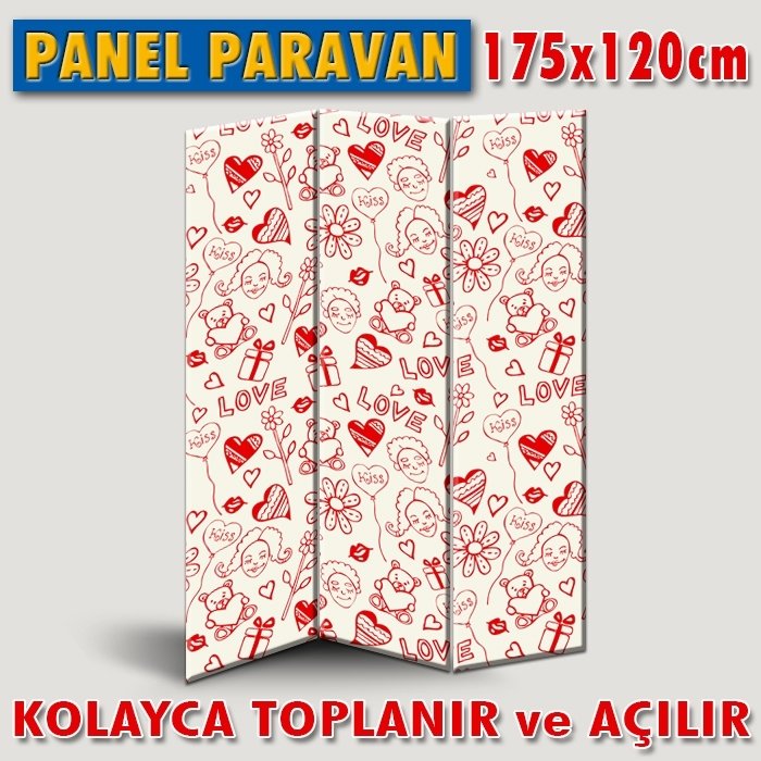 GÖRSELLİ KATLANIR PANEL BÖLME SİSTEMİ - ROMANTİK AŞK DUVARKAĞIDI