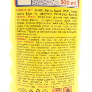 Tuz Ruhu Tuvalet Banyo Fayans Küvet Temizleme Çok Etkili Kezzap Nitrik Asit Güçlü Kir Sökücü Tuzruhu