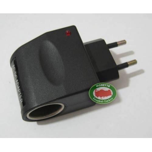 220 Volt Elektiği 12 Volta Çeviren Çakmak Adaptör