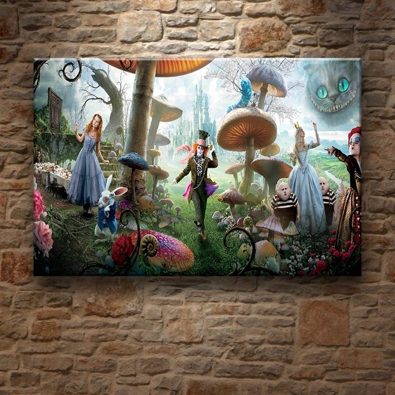 ALICE IN WONDERLAND 7 değişen ölçü ORİJİNAL KANVAS TABLO