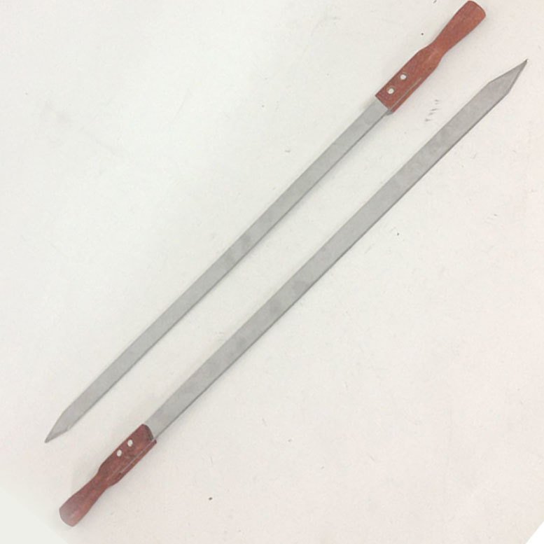 Ağaç Saplı 304 Kalite Paslanmaz Çelik 57cm Uzunluğunda Ömür Boyu Garantili Adana,Urfa Kebap Şişi