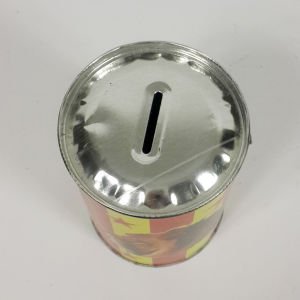 Sarı Kırmızı Galatasaray Taraftar Figürlü 9cm Çap 12cm Yükseklik Klasik Nostaljik Teneke Kumbara