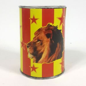 Sarı Kırmızı Galatasaray Taraftar Figürlü 9cm Çap 12cm Yükseklik Klasik Nostaljik Teneke Kumbara