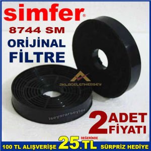 SİMFER 8744 SM ANKASTRE DAVLUMBAZ FİLTRESİ SILVERLINE 8744 SM ASPİRATÖR KARBON FİLTRE