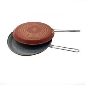 Taç Granit İkiz Tava Ø32cm Balık Tavası 2li Krep Tavası