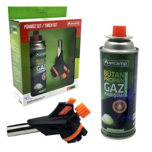 Orcamp Turbo Torch Kartuş Pürmüz Çakmak Seti Isı Alev Tabancası
