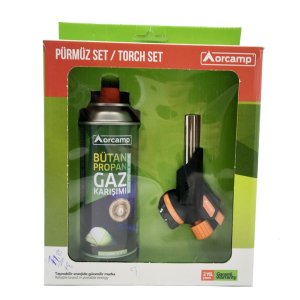 Orcamp Turbo Torch Kartuş Pürmüz Çakmak Seti Isı Alev Tabancası