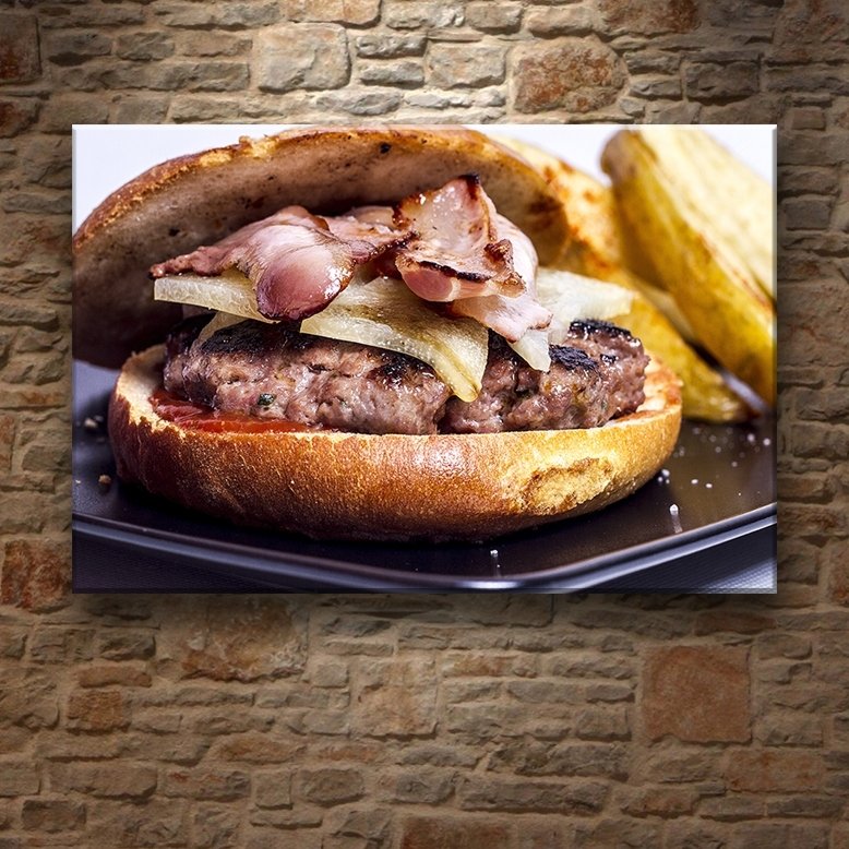 BİFTEKLİ BURGER 7 değişen ölçü ORİJİNAL KANVAS TABLO