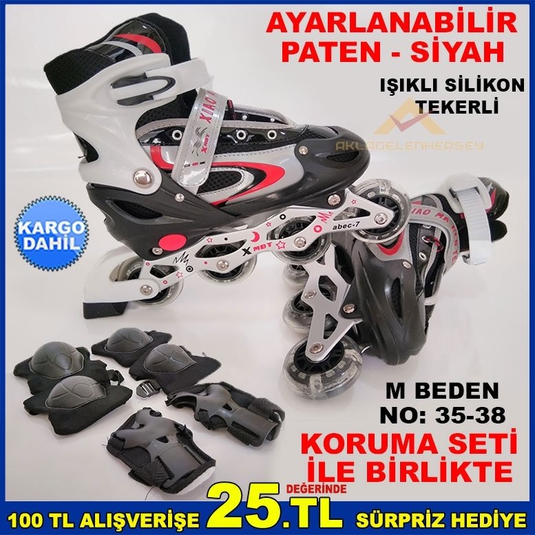 KORUMA SETLİ IŞIKLI TEKER AYARLI PATEN SY-M-3538