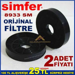SİMFER 8933 SM ANKASTRE DAVLUMBAZ FİLTRESİ SILVERLINE 8933 SM ASPİRATÖR KARBON FİLTRE