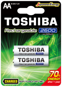 TOSHIBA 2600 MAH ŞARJLI KALEM PİL 2Lİ