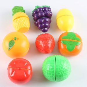 20 Parça Kesme Tahtalı ve Bıçaklı Kesilebilen Sebze ve  Meyve Oyuncağı Seti - Food Game