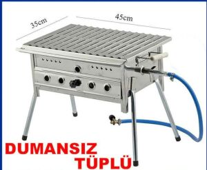 Tüpgazlı Mangal Dumansız Lav Taşı Hediyeli Ayaklı Pratik Mangal üplü Mangal Pratik Dumansız Portatif