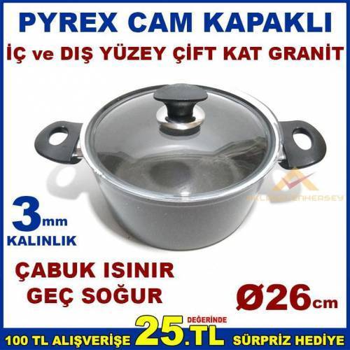 Döküm Alüminyum 26cm Derin Granit Tencere