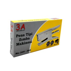 3A Pens Tipi Metal Gövdeli Zımba Makinesi 25 adet Kağıdı Zımbalar 1. Kalite