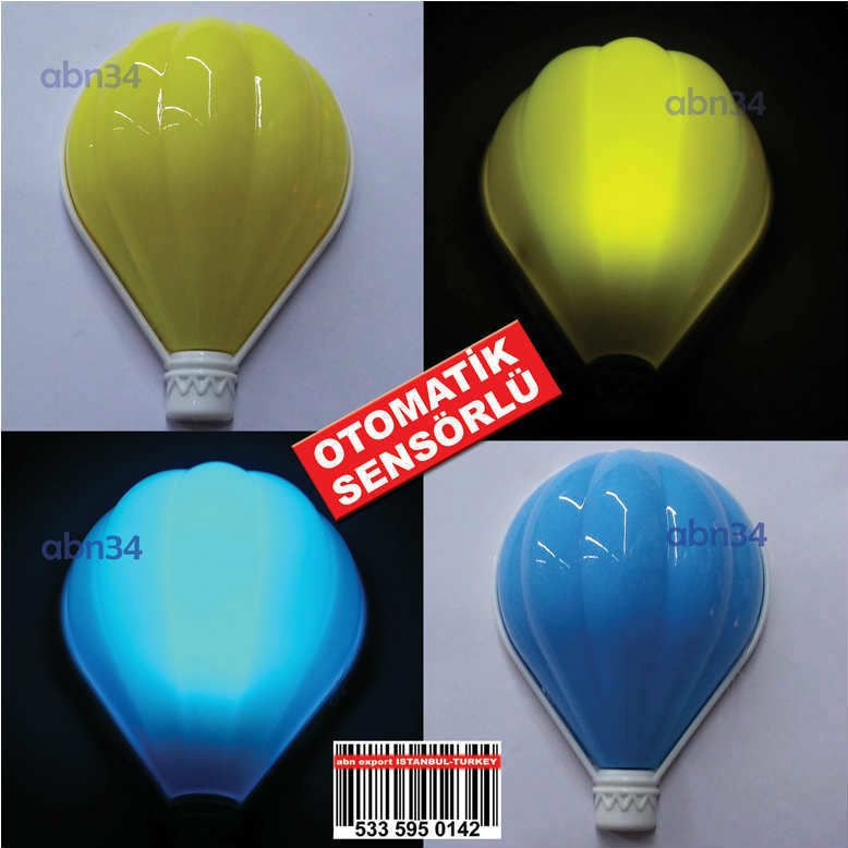 Uçan Balon Model Sensörlü Led Gece Lambası Soft Işıklı Sarfiyatsız Gece Lambası