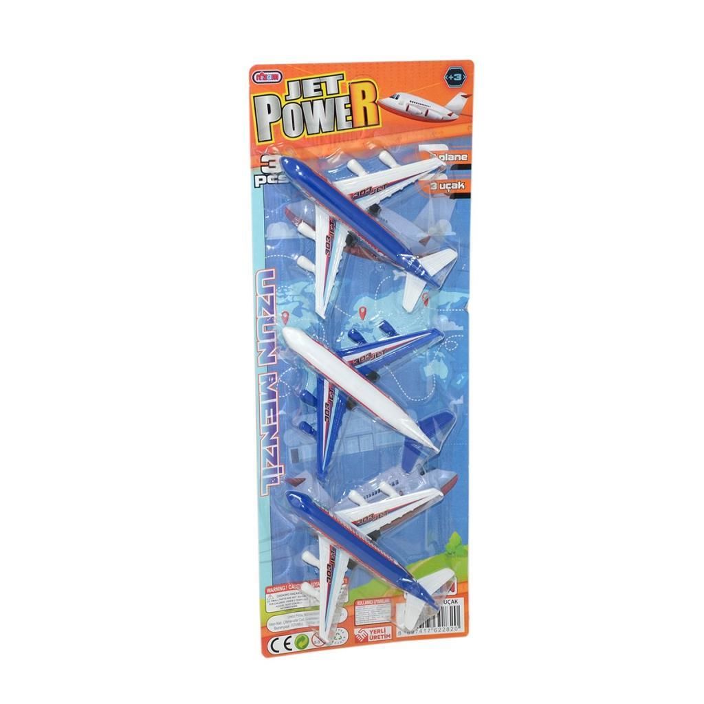 3 Adet Uçaktan Oluşan Oyuncak Uçak  Filosu Uzun  Menzilli  Jetler