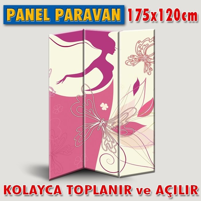 GÖRSELLİ KATLANIR PANEL BÖLME SİSTEMİ - SOYUT ÇİÇEK KADIN 2