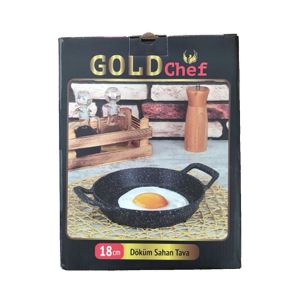 18 cm Gold Chef Granit Döküm Sahan Tava Yanmaz Yapılmaz İç Düzey
