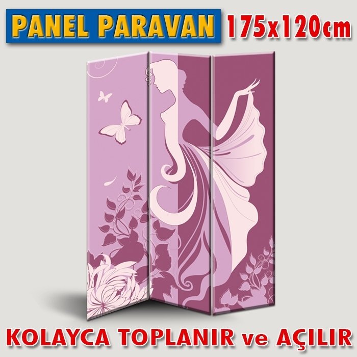 GÖRSELLİ KATLANIR PANEL BÖLME SİSTEMİ - SOYUT ÇİÇEK KADIN