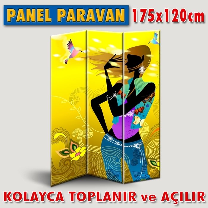 GÖRSELLİ KATLANIR PANEL BÖLME SİSTEMİ - RENKLİ KIZ 2