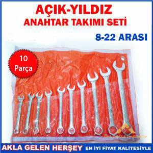10LU AÇIK YILDIZ KOMBİNE ÇELİK ANAHTAR TAKIMI-2