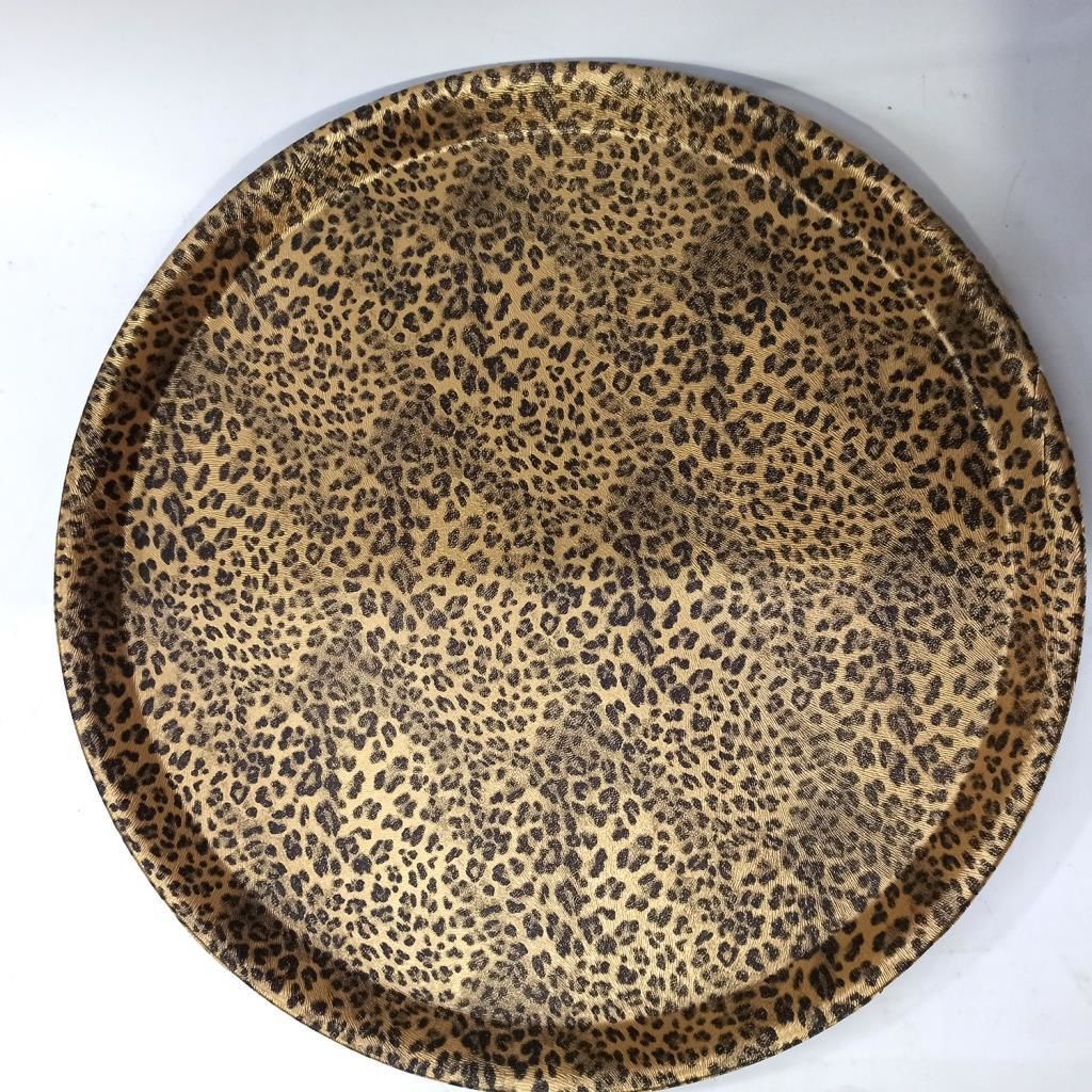 38.5 cm Çap Dekoratif Şık Ekonomik Yuvarlak Plastik Desenli Tepsi