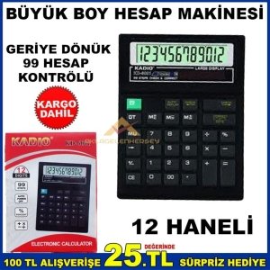 12 HANELİ 99 HESAP KONTROLLÜ HESAP MAKİNESİ