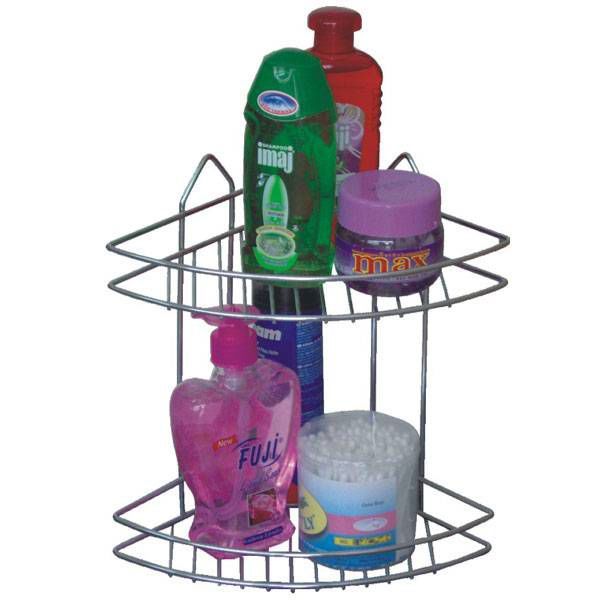 2 KATLI PASLANMAZ ÇELİK KROM BANYO KÖŞESİ