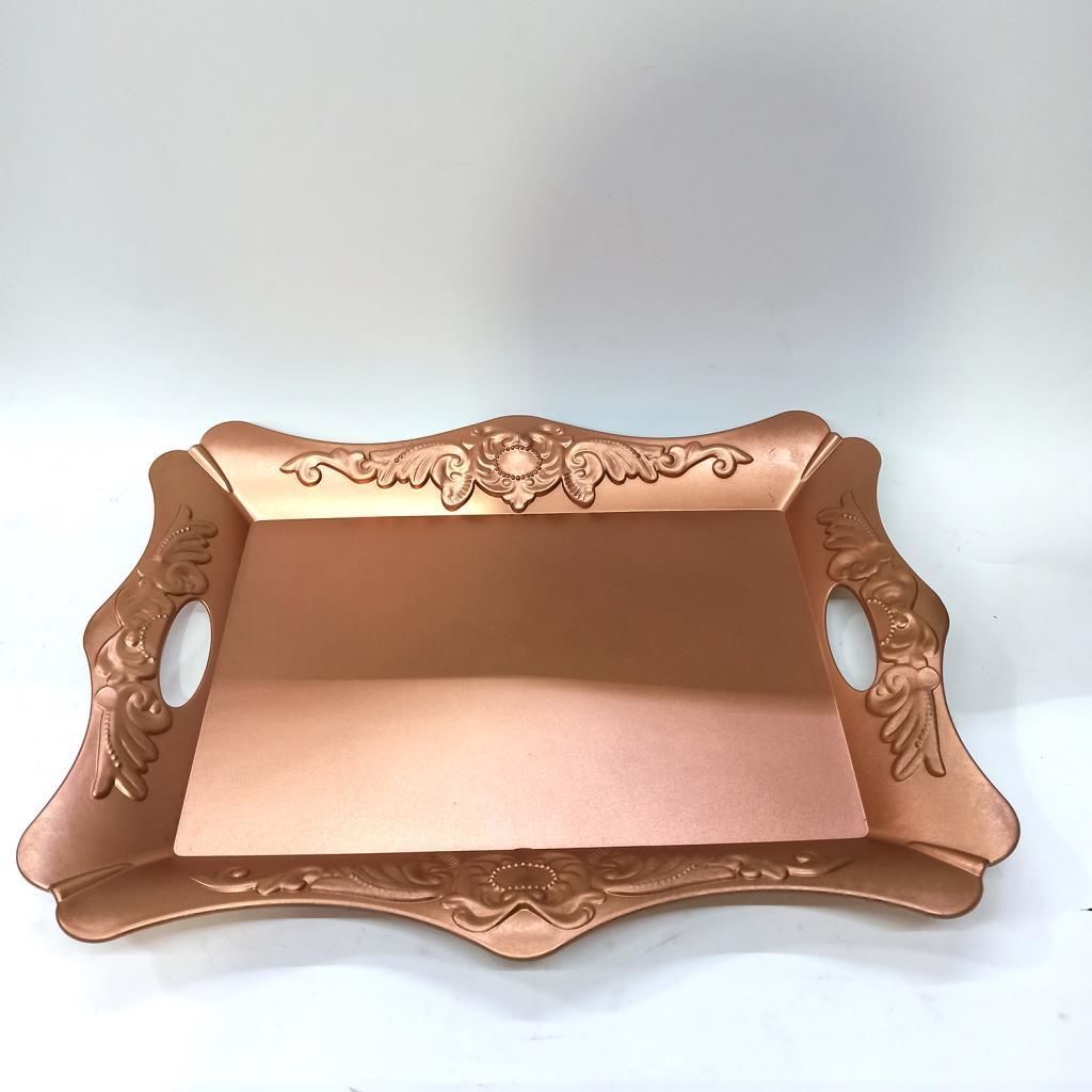 44 cm x 35 cm Dekoratif Şık Ekonomik Dikdörtgen Plastik Tepsi