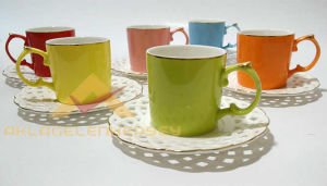 6ADET KARIŞIK RENKLİ PORSELEN KAHVE FİNCAN SETİ