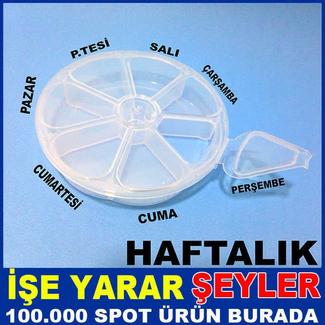 7 BÖLMELİ HAFTALIK İLAÇ ve HAP KORUMA KUTUSU