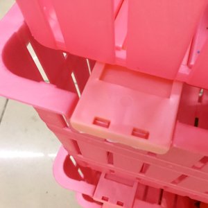 4 Katlı Çok Amaçlı Plastik Demonte Sebzelik Mutfak Komidini Pembe Renk 1.Kalite