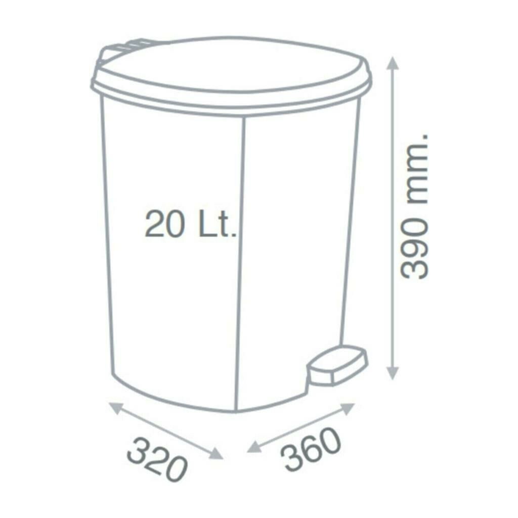 Extra +1 Pedal Hediyeli Home Beyaz Ahşap Desen Çöp Kovası 20 lt BüyükBoy Çıkabilen iç Kova Ø33 h:40