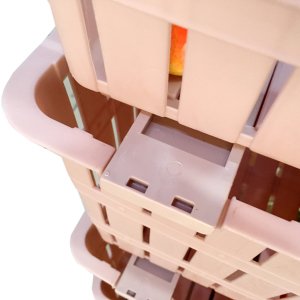 4 Katlı Çok Amaçlı Plastik Demonte Sebzelik Komidin Açık Pembe Renk 1.Kalite